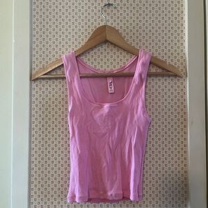 SKIMS Cotton Rib Pink Ribbed Tank Top Medium NWOT
